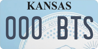 KS license plate 000BTS
