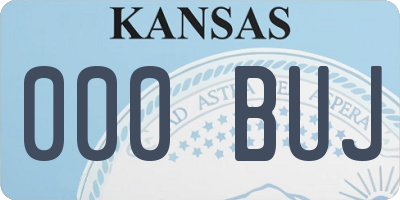 KS license plate 000BUJ