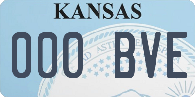 KS license plate 000BVE