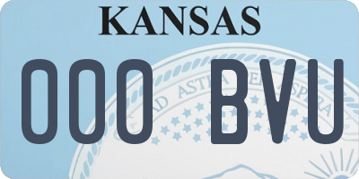 KS license plate 000BVU