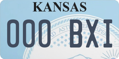 KS license plate 000BXI