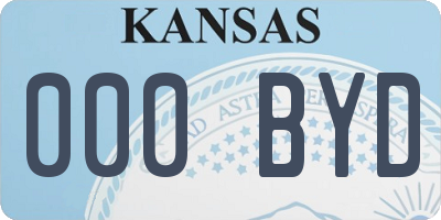 KS license plate 000BYD