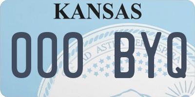 KS license plate 000BYQ
