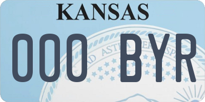 KS license plate 000BYR