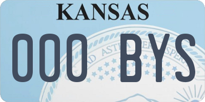 KS license plate 000BYS