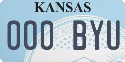 KS license plate 000BYU