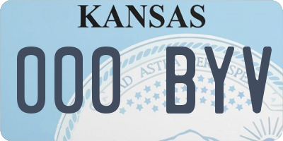 KS license plate 000BYV