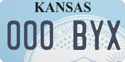 KS license plate 000BYX