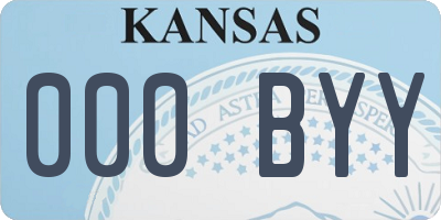 KS license plate 000BYY