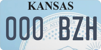 KS license plate 000BZH