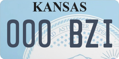 KS license plate 000BZI