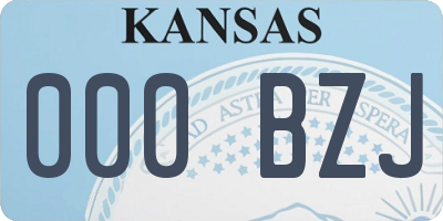 KS license plate 000BZJ