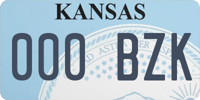 KS license plate 000BZK