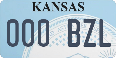 KS license plate 000BZL