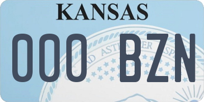 KS license plate 000BZN