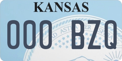 KS license plate 000BZQ