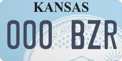 KS license plate 000BZR