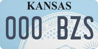 KS license plate 000BZS