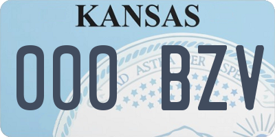 KS license plate 000BZV