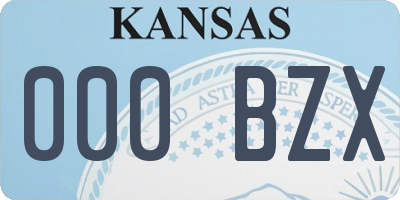 KS license plate 000BZX
