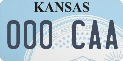 KS license plate 000CAA