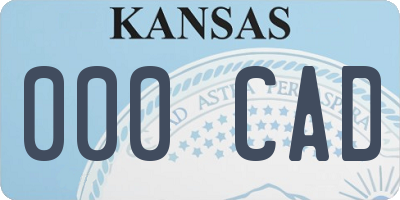KS license plate 000CAD