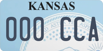 KS license plate 000CCA