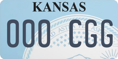 KS license plate 000CGG