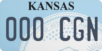 KS license plate 000CGN