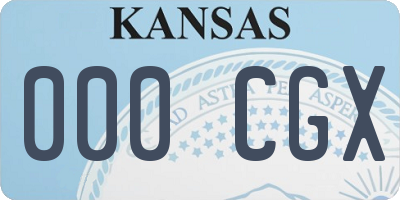 KS license plate 000CGX