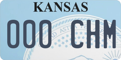 KS license plate 000CHM