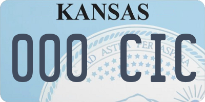 KS license plate 000CIC