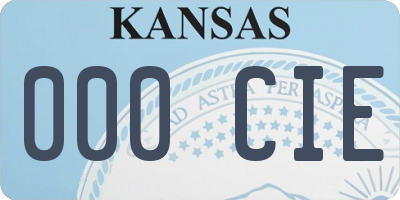 KS license plate 000CIE