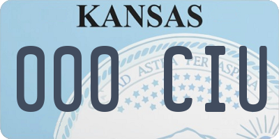 KS license plate 000CIU
