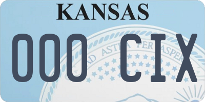 KS license plate 000CIX