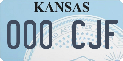 KS license plate 000CJF