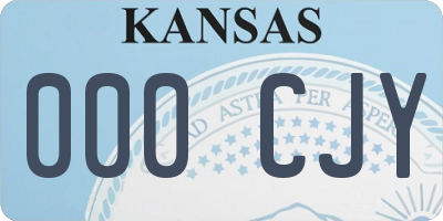KS license plate 000CJY