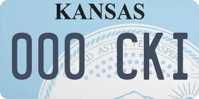 KS license plate 000CKI