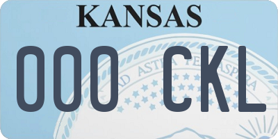 KS license plate 000CKL