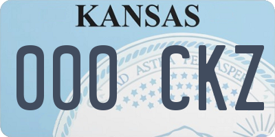 KS license plate 000CKZ