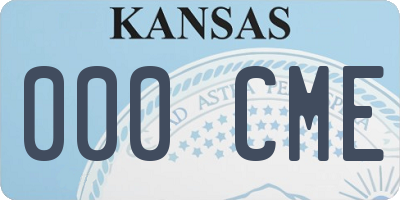 KS license plate 000CME