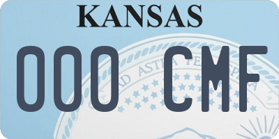KS license plate 000CMF