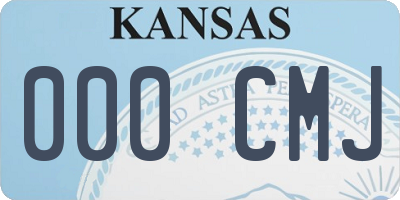KS license plate 000CMJ