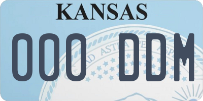 KS license plate 000DDM