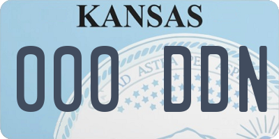 KS license plate 000DDN