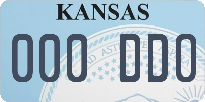 KS license plate 000DDO