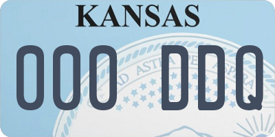 KS license plate 000DDQ