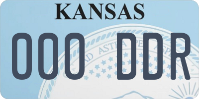 KS license plate 000DDR