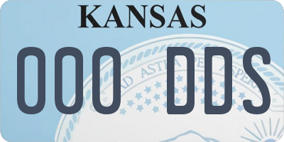 KS license plate 000DDS