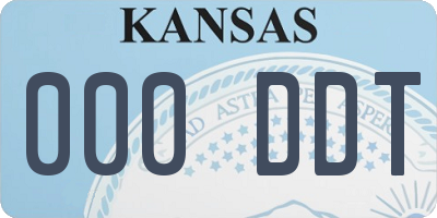 KS license plate 000DDT